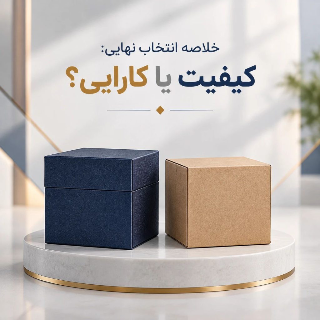 انتخاب میان مقوا و هاردباکس نه نبرد خوب و بد، بلکه تطبیق نیاز محصول با انتظارات روانی و رفتار خرید مخاطبان است. جعبه مقوایی با سرعت، چابکی و اقتصاد بهصرفه پاسخگوی بازارهای گسترده است و هاردباکس اقتدار، اصالت و ماندگاری را در بازارهای خاص مدیریت میکند. هر دو ابزار، حلقههای مکمل استراتژی تبلیغات فیزیکی در کنار چاپ کارت ویزیت، تراکت، بروشور و کاتالوگ باکیفیت به حساب میآیند. با سنجش دقیق حاشیه سود، وزن محصول و هویت مطلوب برند، متریالی را انتخاب کنید که برند شما را قهرمان قفسهها سازد.