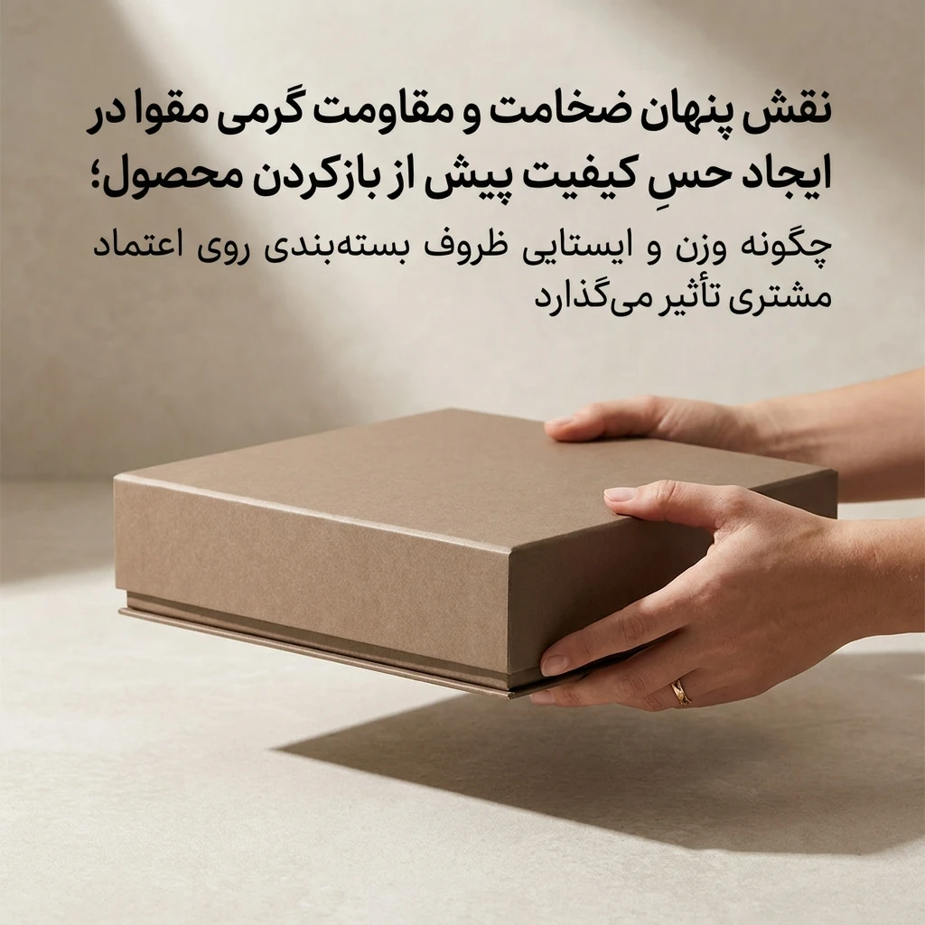پیش از آنکه چشمان مشتری جزئیات گرافیکی را پردازش کنند یا درب محصول باز شود، حس لامسه تصمیم خود را درباره ارزش کالا میگیرد. در علم روانشناسی شناختی، مغز انسان وزن را ناخودآگاه با اصالت، تراکم ارزش و دوام پیوند میزند. هنگامی که یک خریدار با یک جعبه خوشدست، سنگین و استوار روبرو میشود، بیدرنگ در لایههای پنهان ذهن خود حکم به اصالت کالای محصور در آن میدهد. این پدیده اثبات میکند که انتخاب گرماژ مناسب در تولید و مراحل اجرایی چاپ، صرفاً یک تصمیم فنی و مکانیکی نیست، بلکه قویترین ابزار بازاریابی حسی برای خلق اطمینان اولیه است.